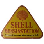 ﻿An enamel advertising sign,﻿ Shell Bensinstation,
