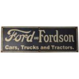 An enamel advertising sign, Ford and Fordson,