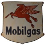 ﻿An enamel advertising sign, Mobilgas,