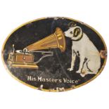 ﻿An enamel advertising sign, ﻿His Master's Voice,