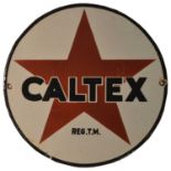 ﻿An enamel advertising sign,﻿ Caltex,