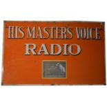 ﻿An enamel advertising sign, ﻿His Master's Voice Radio,