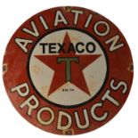﻿An enamel advertising sign, ﻿Texaco Aviation Products,