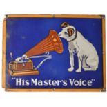﻿An enamel advertising sign, ﻿His Master's Voice,