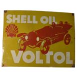 ﻿An enamel advertising sign, ﻿Shell Oil Voltol,