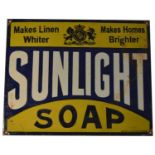 ﻿An enamel advertising sign, ﻿Sunlight Soap,
