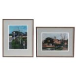 Ross Hickling - Impression of a City; two architectural views | pastel