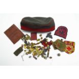 German WWI cloth cap; cap badges, buttons and other items.