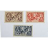 GB GV 1934 2s6d., 5s. and 10s. Waterlow seahorses,