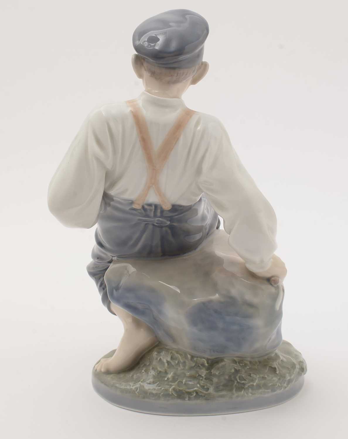 Royal Copenhagen figure 'Shepherd Boy on rock' - Image 3 of 8