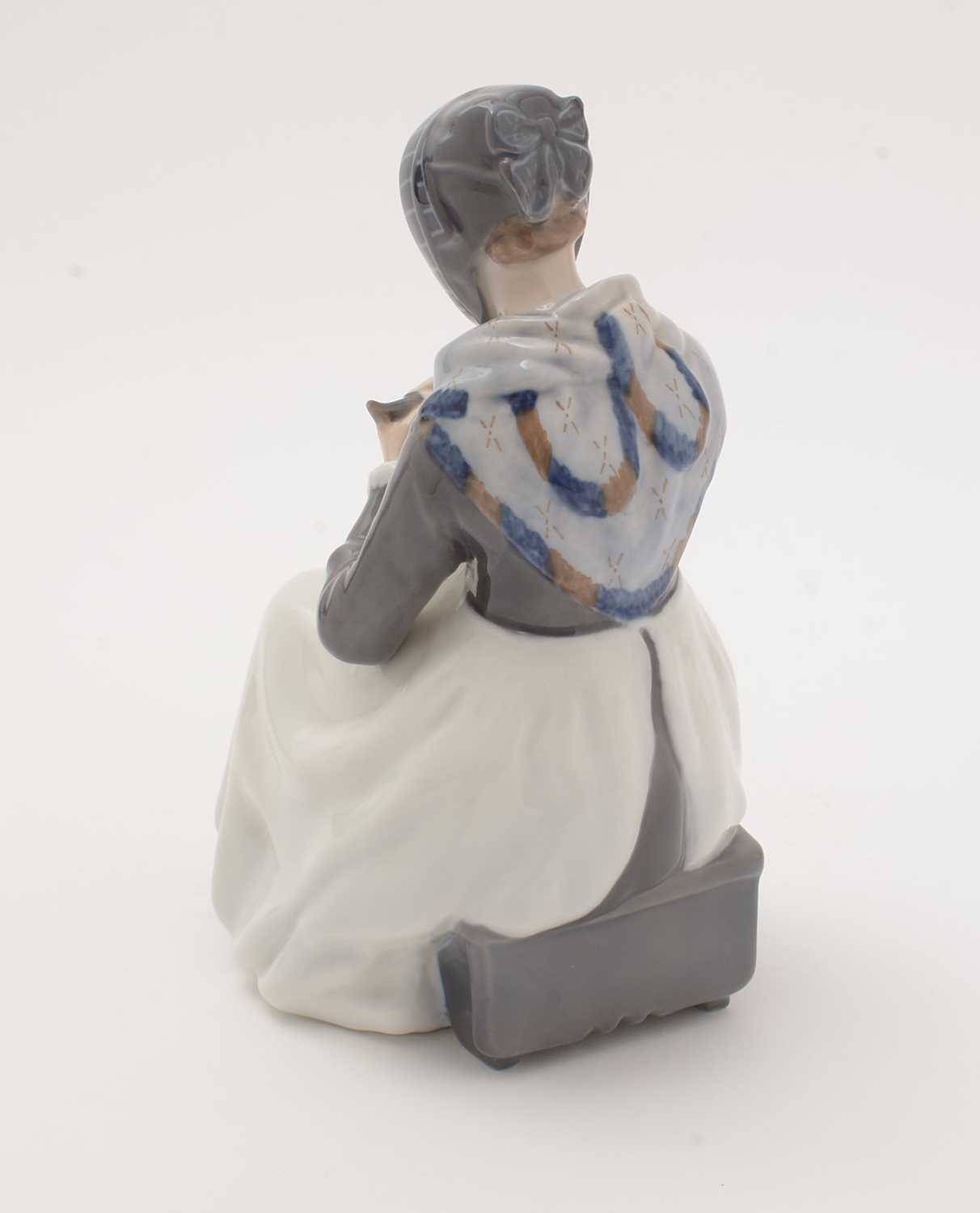 Royal Copenhagen figure Amager Girl Sewing - Image 4 of 9