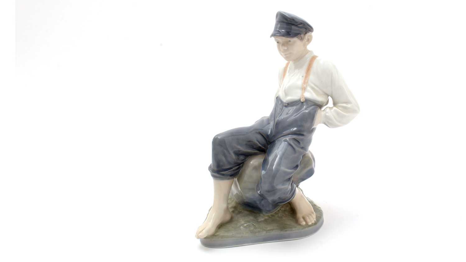 Royal Copenhagen figure 'Shepherd Boy on rock'