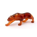 Daum, France: an amber glass stalking panther,