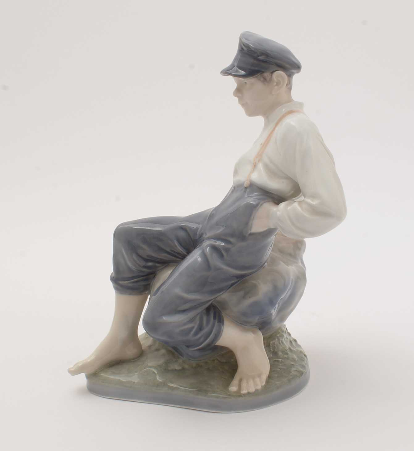 Royal Copenhagen figure 'Shepherd Boy on rock' - Image 4 of 8