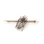 A Victorian insect bug brooch,