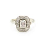 A diamond cluster ring,