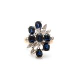 A sapphire and diamond dress ring,