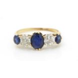 A sapphire and diamond ring,