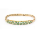 A Victorian emerald and diamond bracelet,