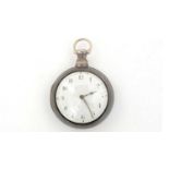 Robert Hill, Stafford: a silver pair-cased open-faced pocket watch,