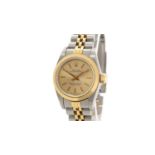 Rolex Oyster Perpetual: a gold and steel-cased lady's automatic wristwatch,