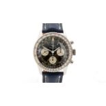 Breitling Navitimer: a steel-cased manual wind chronograph wristwatch,