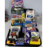 A collection of diecast model vehicles and model kits