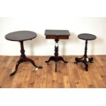 A 19th Century mahogany tilt top table with two other tables