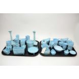 A selection of North Eastern blue pressed glassware