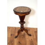 A Victorian inlaid walnut work table