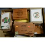 A collection of treen cigar boxes
