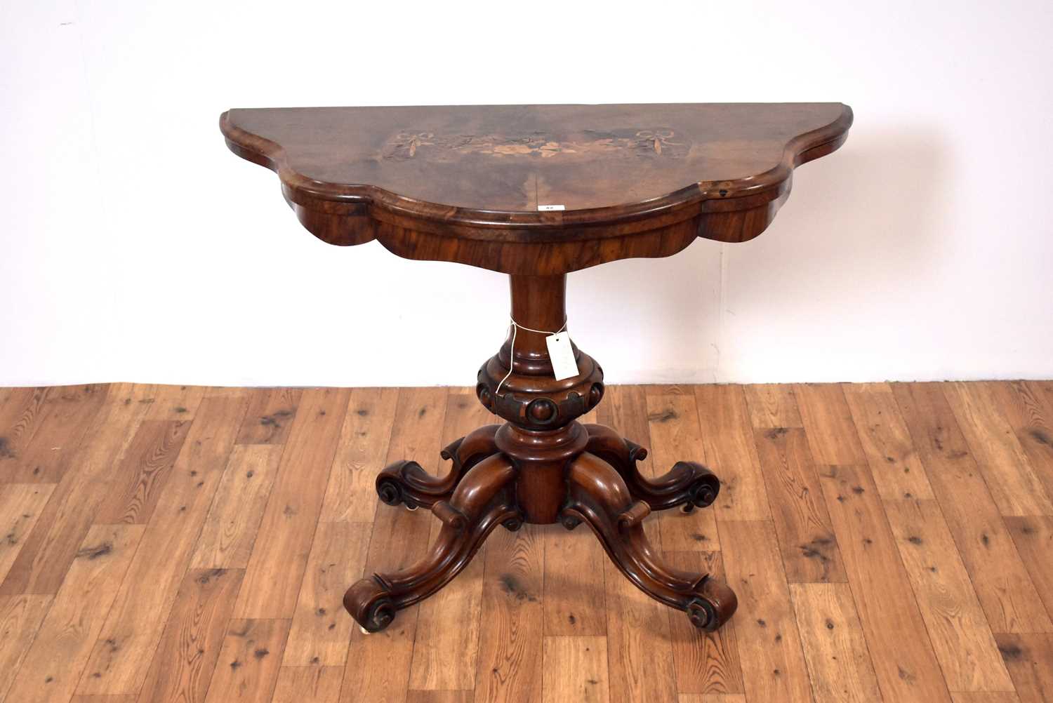 A 19th Century Victorian burr walnut card table - Image 2 of 4