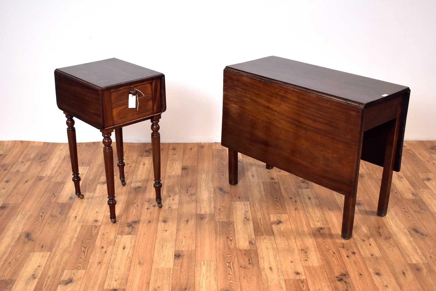 A 19th Century Victorian mahogany Pembroke occasional/side table; and a Georgian drop leaf table /