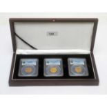 Three Queens of 19th Century Europe gold three coin set,