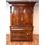 A 19th Century flame mahogany linen press