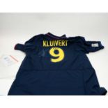 A Barcelona FC football shirt autographed by Kluivert