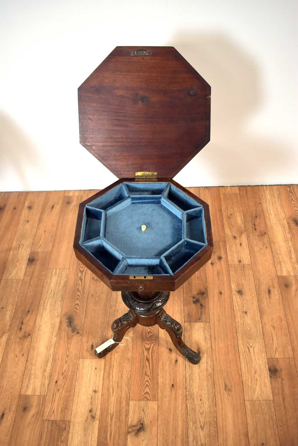 An early 20th Century inlaid mahogany occasional table; and a Victorian work table. / - Image 7 of 7