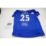 A limited edition Chelsea FC football shirt autographed by Gianfranco Zola