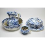 A selection of blue and white ceramics
