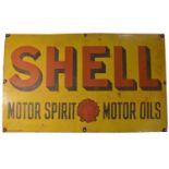 An enamel advertising sign, Shell Motor Spirit, Motor Oils,