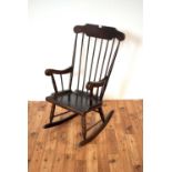 A 20th Century mahogany rocking chair