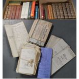 A selection of books relating to literature and books and a selection of 19th century ephemera