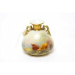 A Royal Worcester twin handled vase