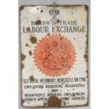 An enamel local interest ‘Board of Trade Labour Exchange’ sign