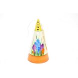 An Art Deco Clarice Cliff Bizarre for Newport Pottery ‘Crocus’ pattern conical ceramic sugar caster