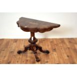 A 19th Century Victorian burr walnut card table