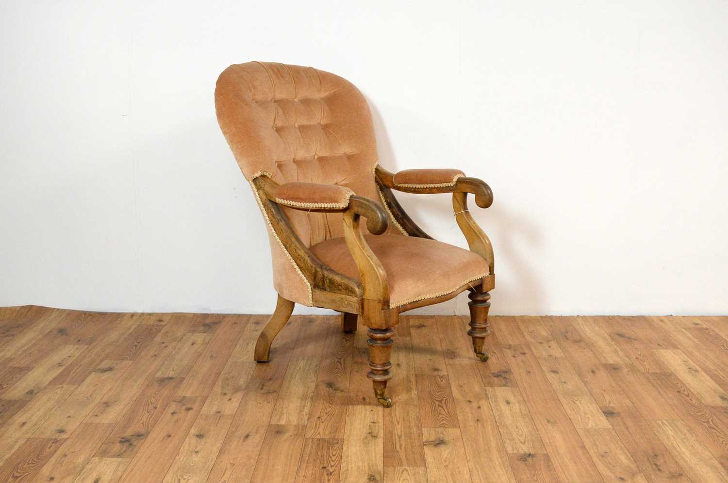 A Victorian mahogany framed armchair