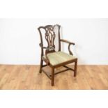 A 19th Century Chippendale style mahogany chair