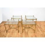 A set of four late 20th Century brass side tables