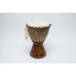 An African carved djembe drum